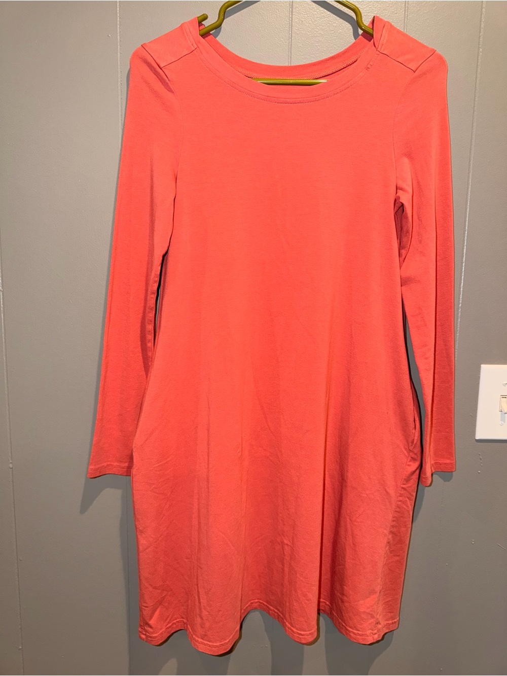 Pact Revive Cotton Long Sleeve Mini Shift Dress with Pockets- Size XS